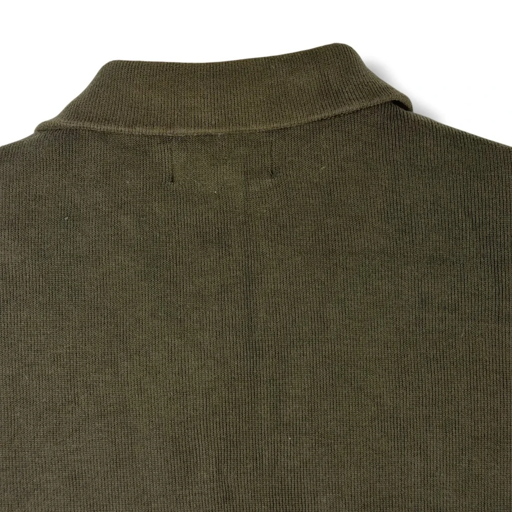 Polo Ralph Lauren Quarter Zip Men XL Olive Green Vintage 90s Cotton Sweater Pony
